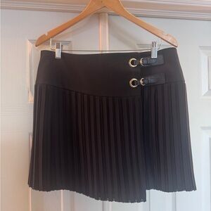 Gucci Black Mini Skirt with Buckle Accents